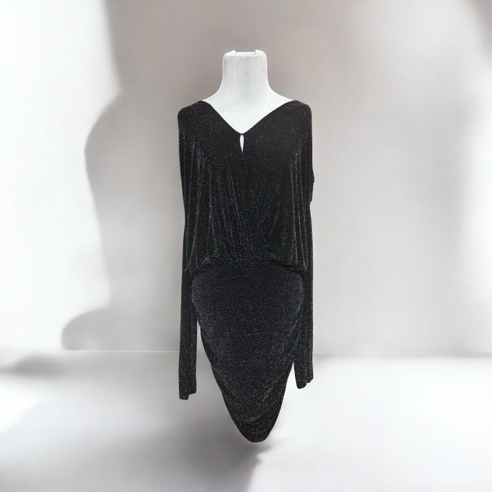 Bradley/44 Metallic Shimmer Draped‎ Dress – Size L